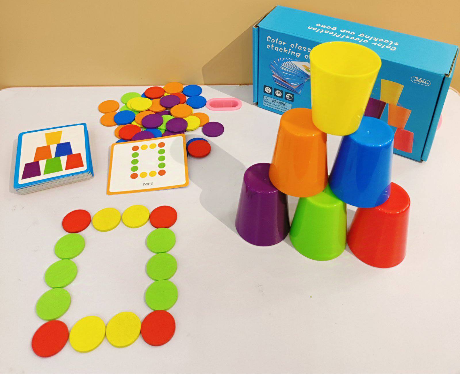 Children's puzzle color classification stacking cup logic focus training interactive game puzzle stacking cup - MyLittleTales