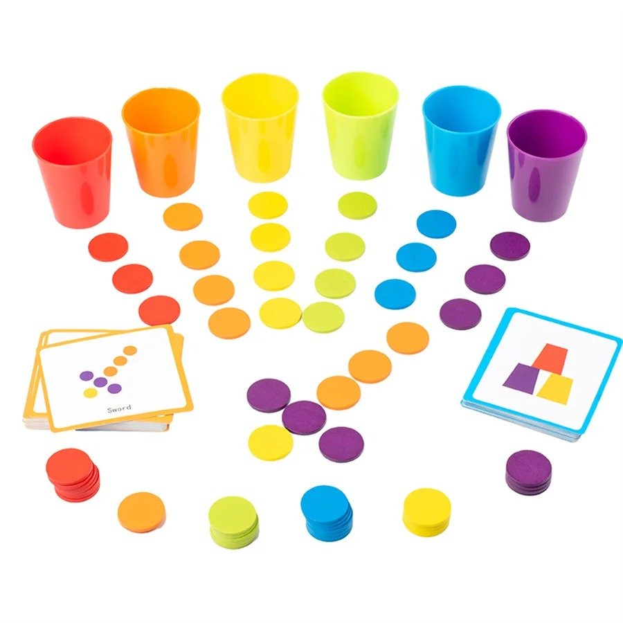 Children's puzzle color classification stacking cup logic focus training interactive game puzzle stacking cup - MyLittleTales