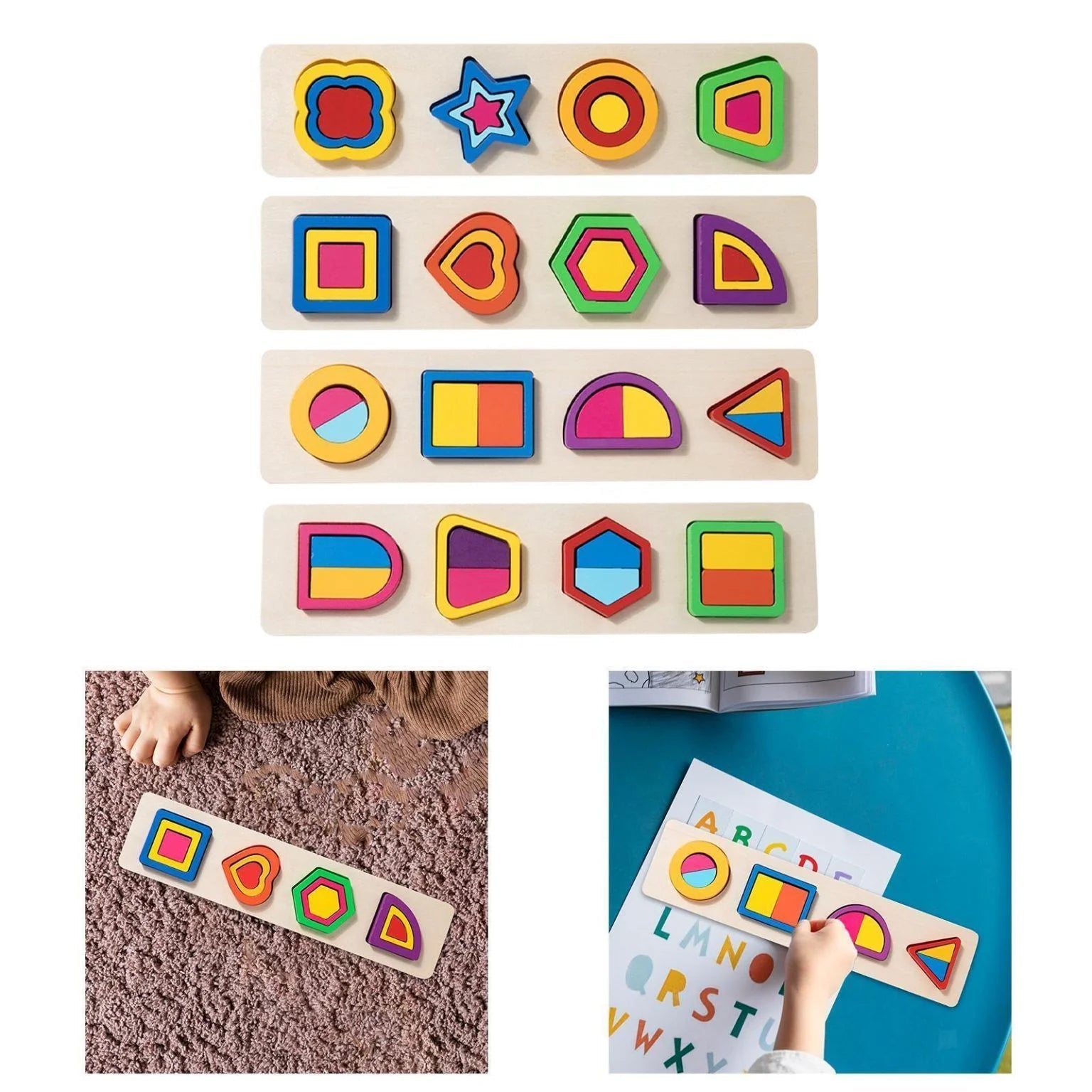 Color Sorting Toys Shape Matching Board Game Sorting & Stacking (1pc) - MyLittleTales