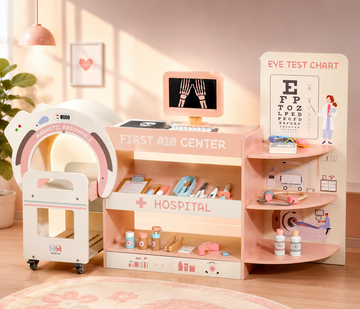Premium Wooden Medical Pretend Play Set – Kids Clinic, Hospital & Emergency Center Toy