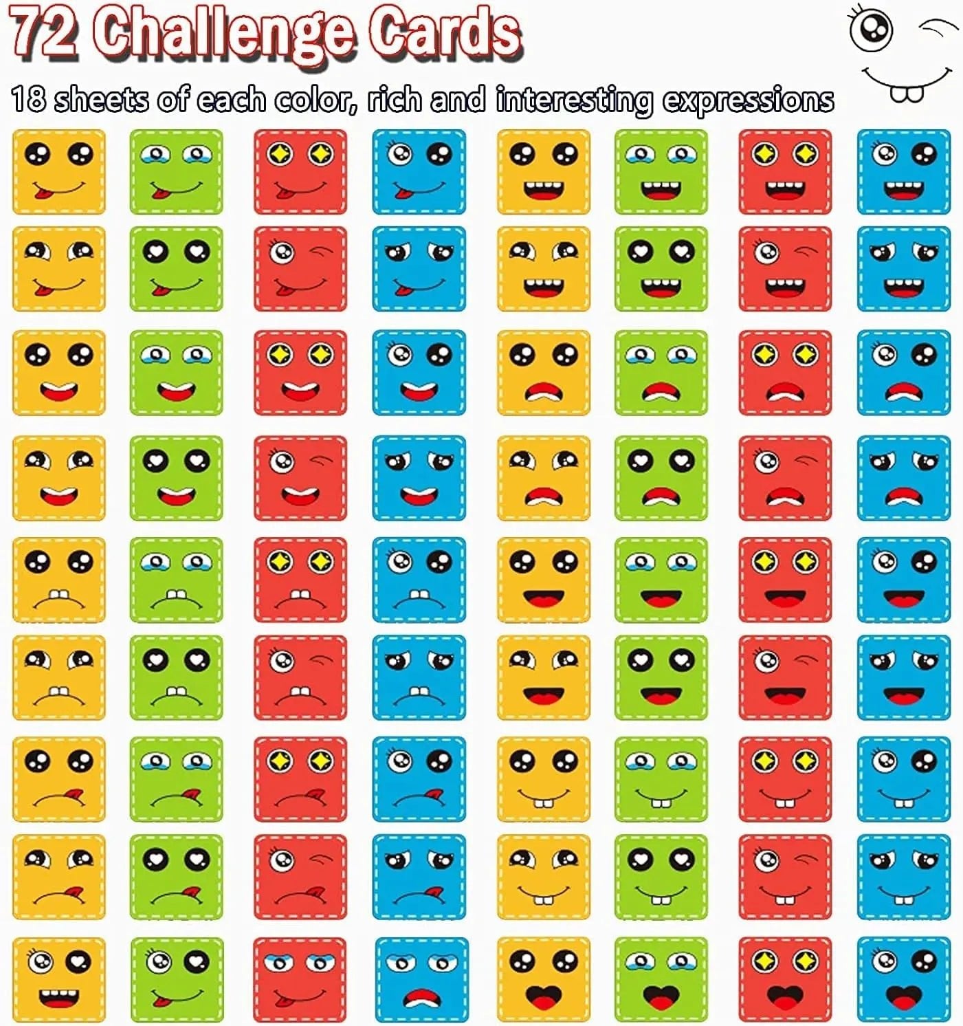 Face Change Cube Game, Wooden Expressions Matching Block Puzzle – 16 blocks , 72 cards – Green Tin Box - MyLittleTales