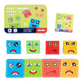 Face Change Cube Game, Wooden Expressions Matching Block Puzzle, Rubik's cube – 16 blocks , 72 cards - MyLittleTales