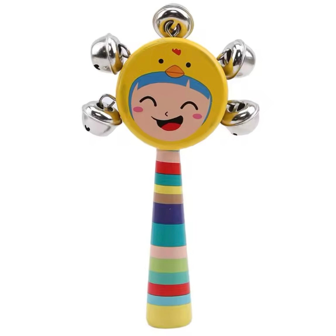 Face Kungroo Rattle | Wooden Face Rattle Toys - 1pc - MyLittleTales