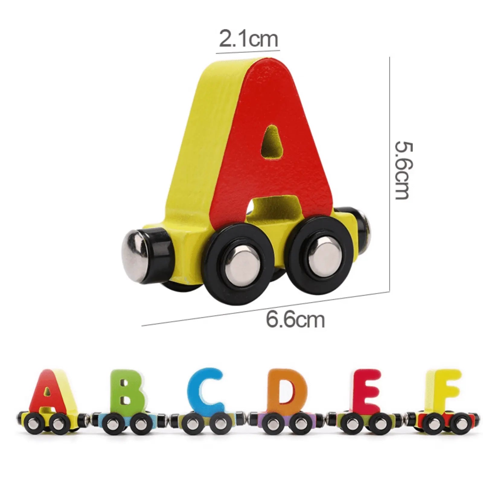 Magnetic Capital ABCD Alphabets Train - Magnetic Alphabet Colorful Train with Set of 26 Pcs A to Z - MyLittleTales