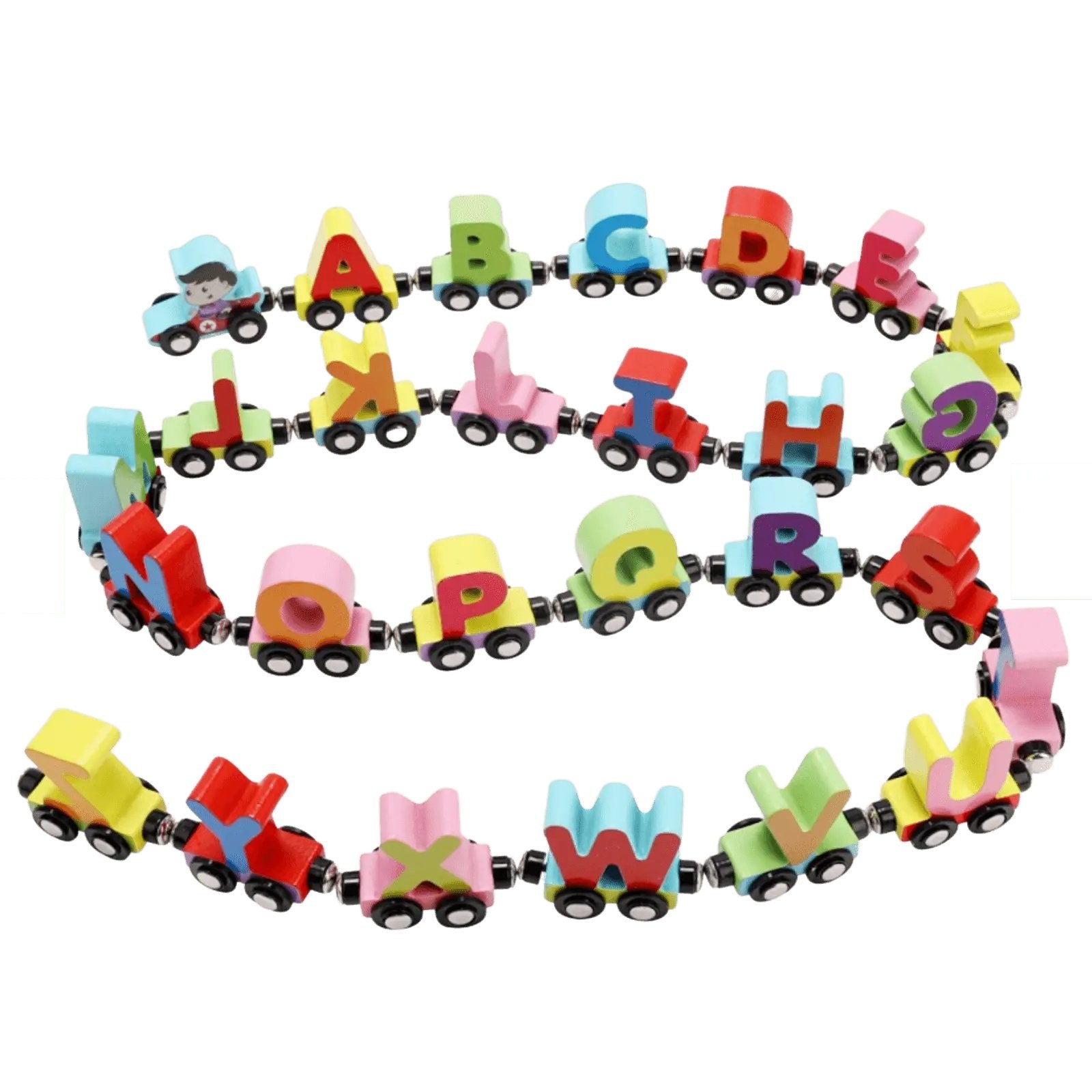 Magnetic Capital ABCD Alphabets Train - Magnetic Alphabet Colorful Train with Set of 26 Pcs A to Z - MyLittleTales