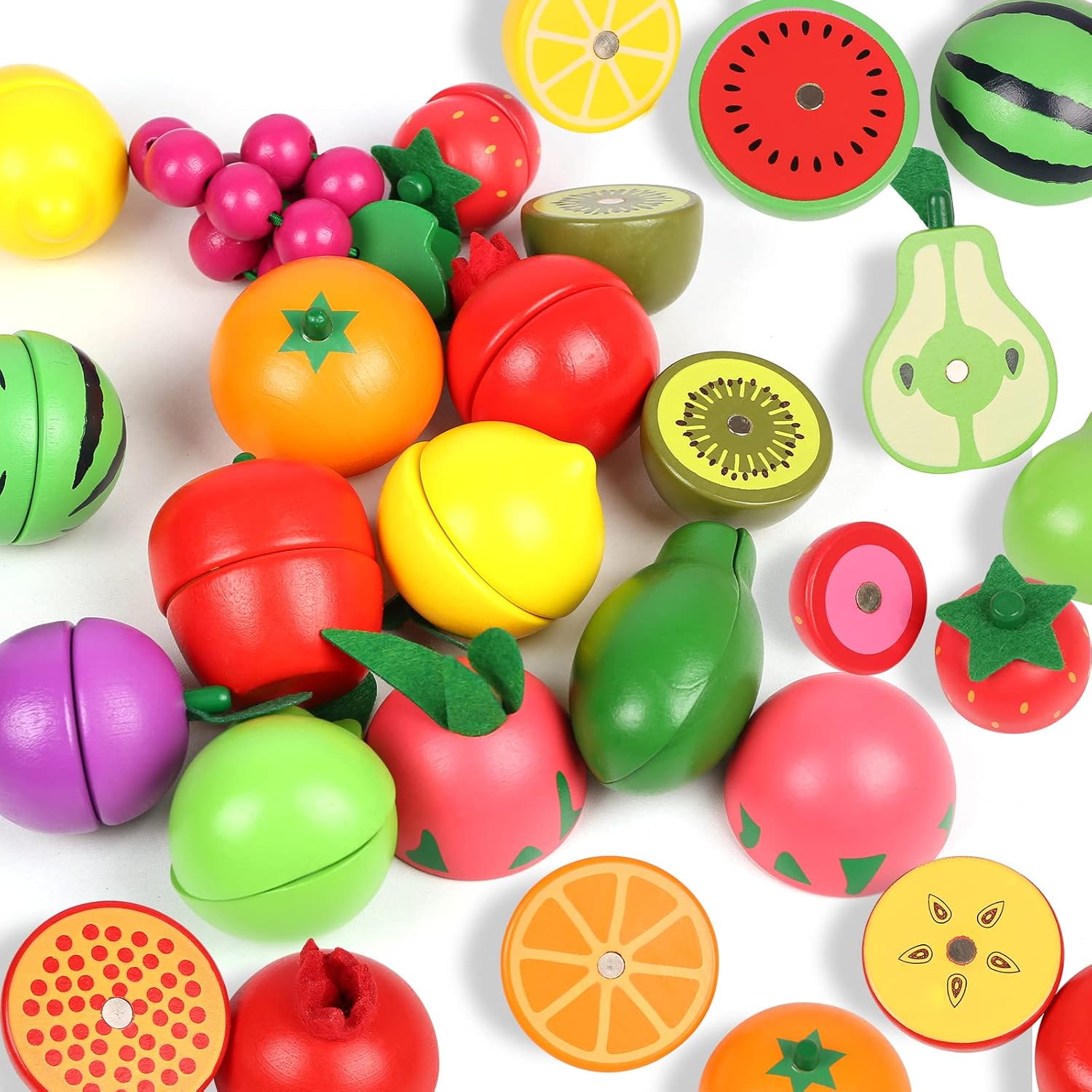 Magnetic Wooden Cutting Fruits Vegetables MyLittleTales