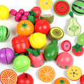 Magnetic Wooden Cutting Fruits Vegetables Food Play Toy Set with Basket (Fruit) - MyLittleTales