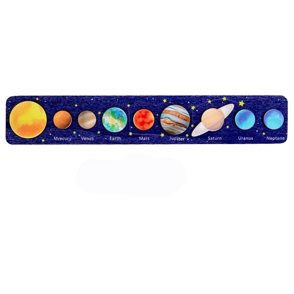 Wooden Universe Solar System Eight Planet Matching Educational Toy