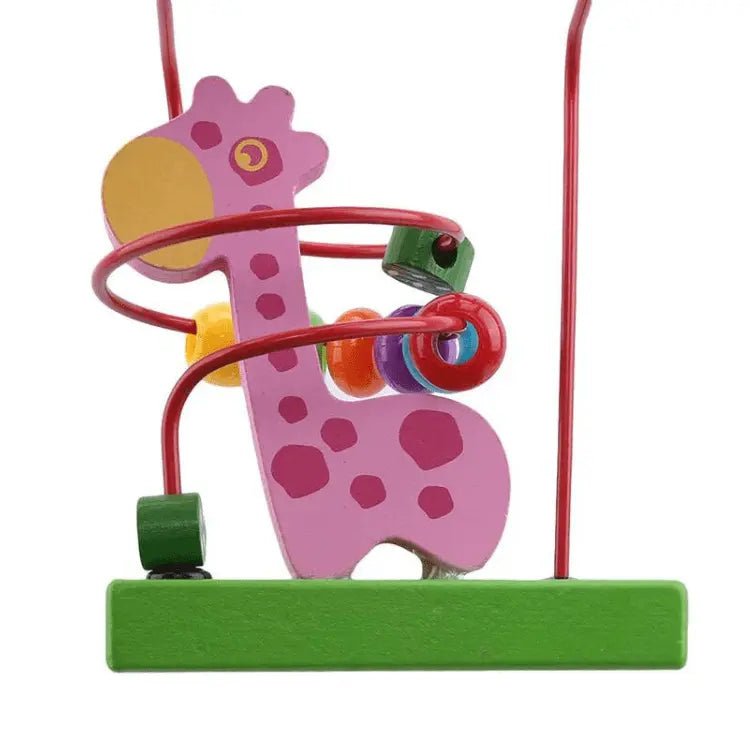 Mini beads coaster giraffe – Wooden Mini Beads Maze Roller Coaster Puzzle Animal Beads - MyLittleTales