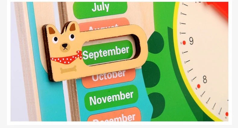 Montessori Wooden Frog Clock Toys For Kids,Learning Calendar,Weather,Season,Time,Week,Early Educational Toy - MyLittleTales