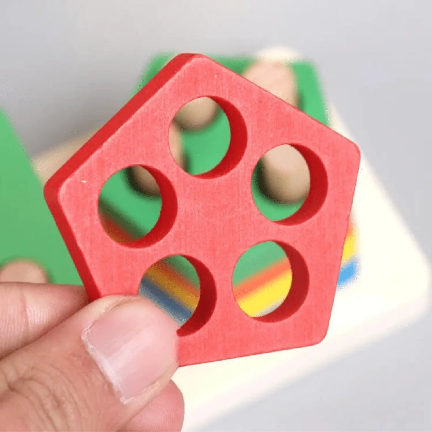 Multicolour Shapes Stacker puzzle Shapes Tower Stacker with Stick – 5 Type shapes 4 Layer - MyLittleTales