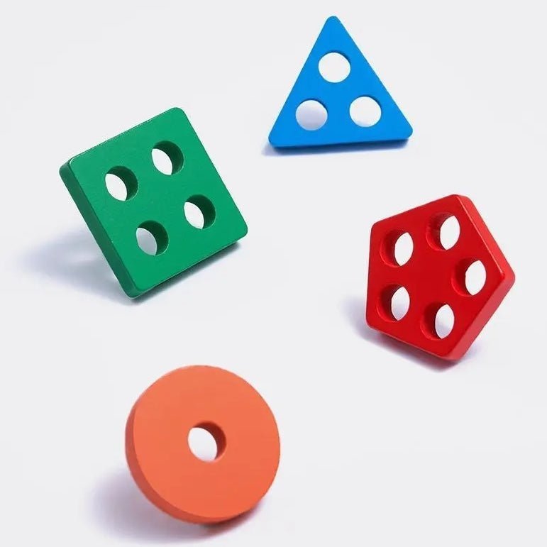 Multicolour Shapes Stacker puzzle Shapes Tower Stacker with Stick – 5 Type shapes 4 Layer - MyLittleTales
