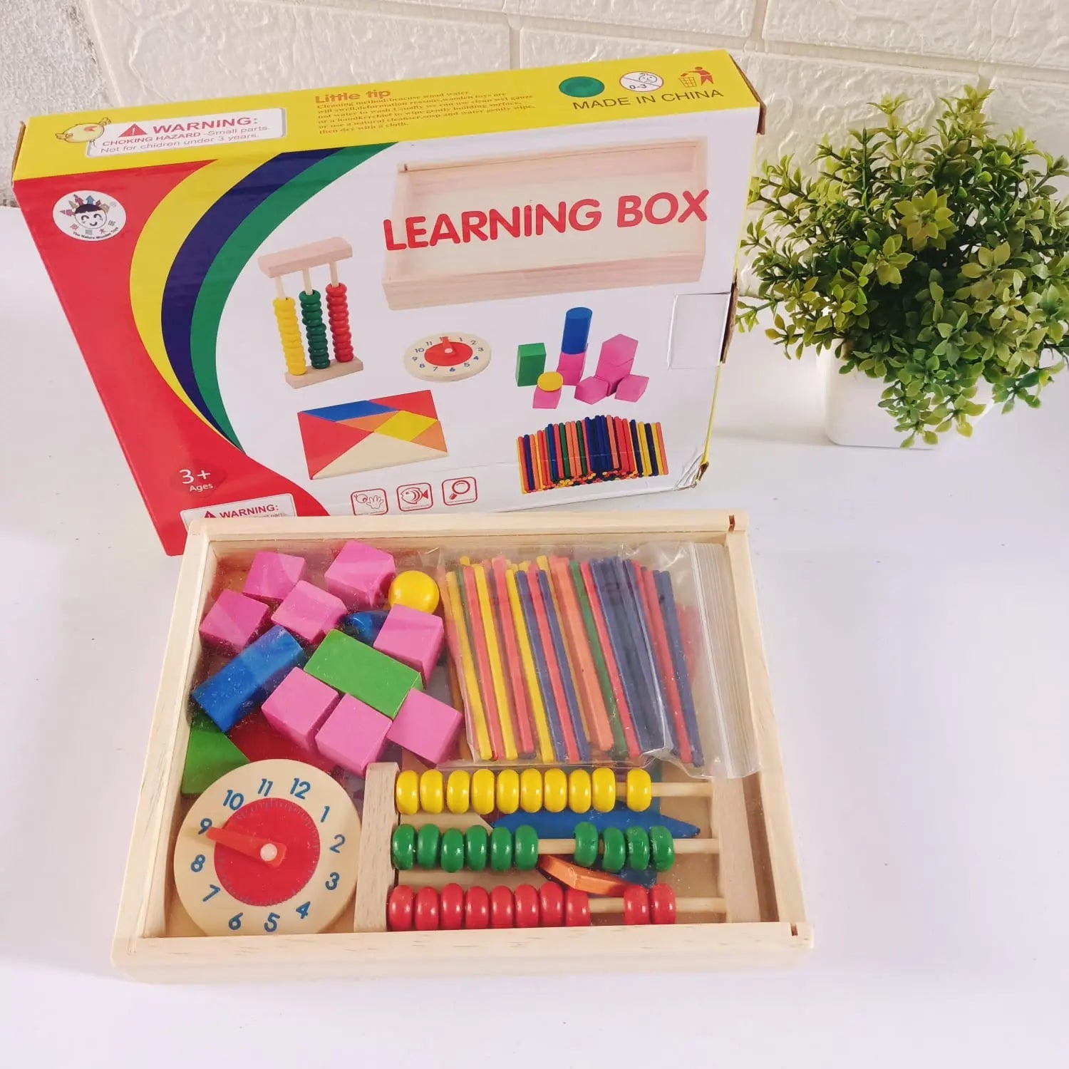 Multipurpose Abacus Shapes Clock Learning Box - MyLittleTales