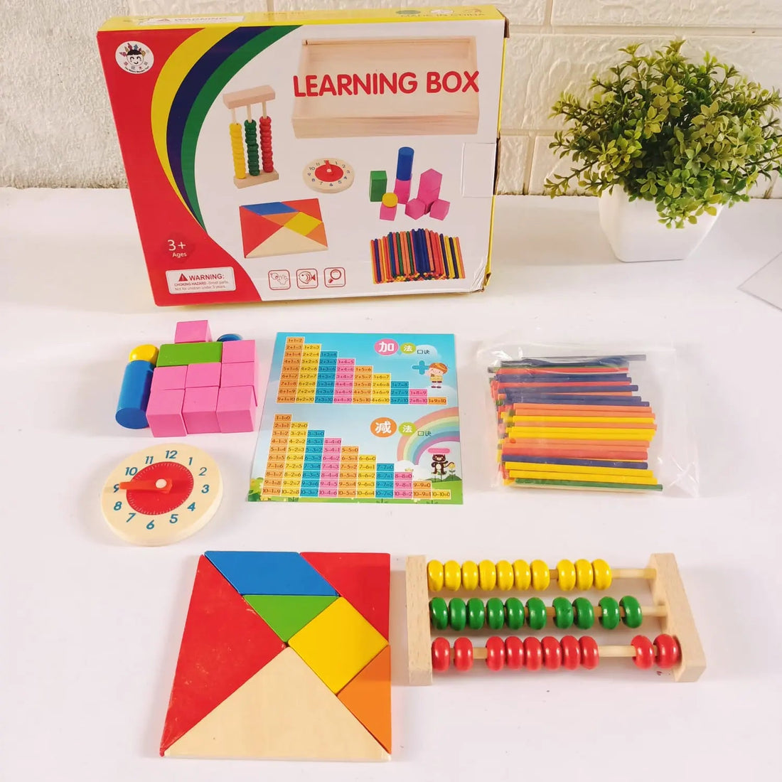 Multipurpose Abacus Shapes Clock Learning Box - MyLittleTales