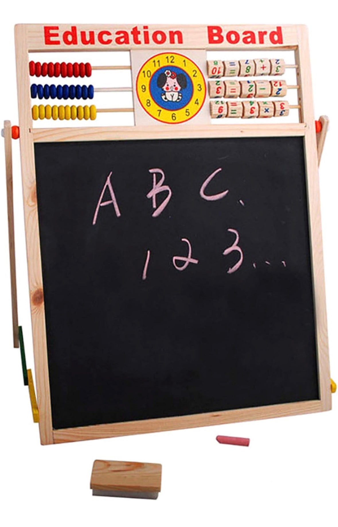 Multipurpose educational magnetic double sided wooden writing board - MyLittleTales
