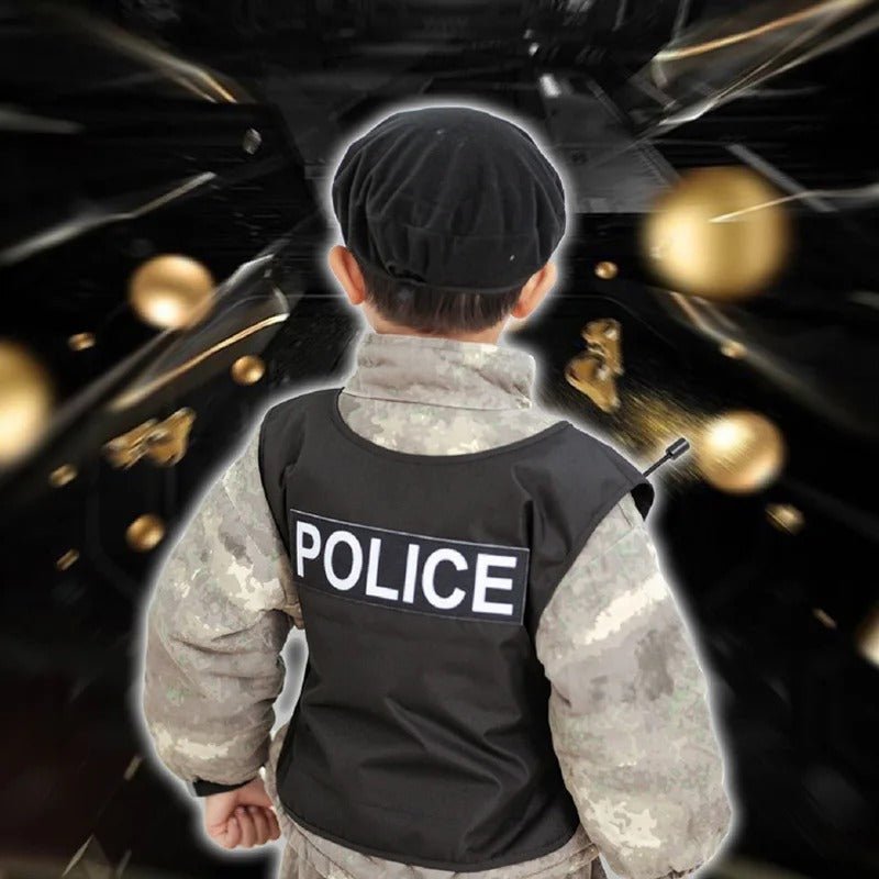 Police Role Play Set Simulation Wood Toys for Boy Costume Cosplay Interactive - MyLittleTales