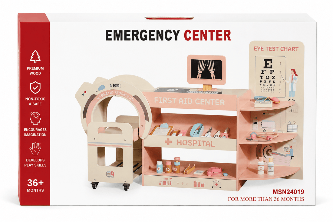 Premium Wooden Medical Pretend Play Set – Kids Clinic, Hospital & Emergency Center Toy - MyLittleTales