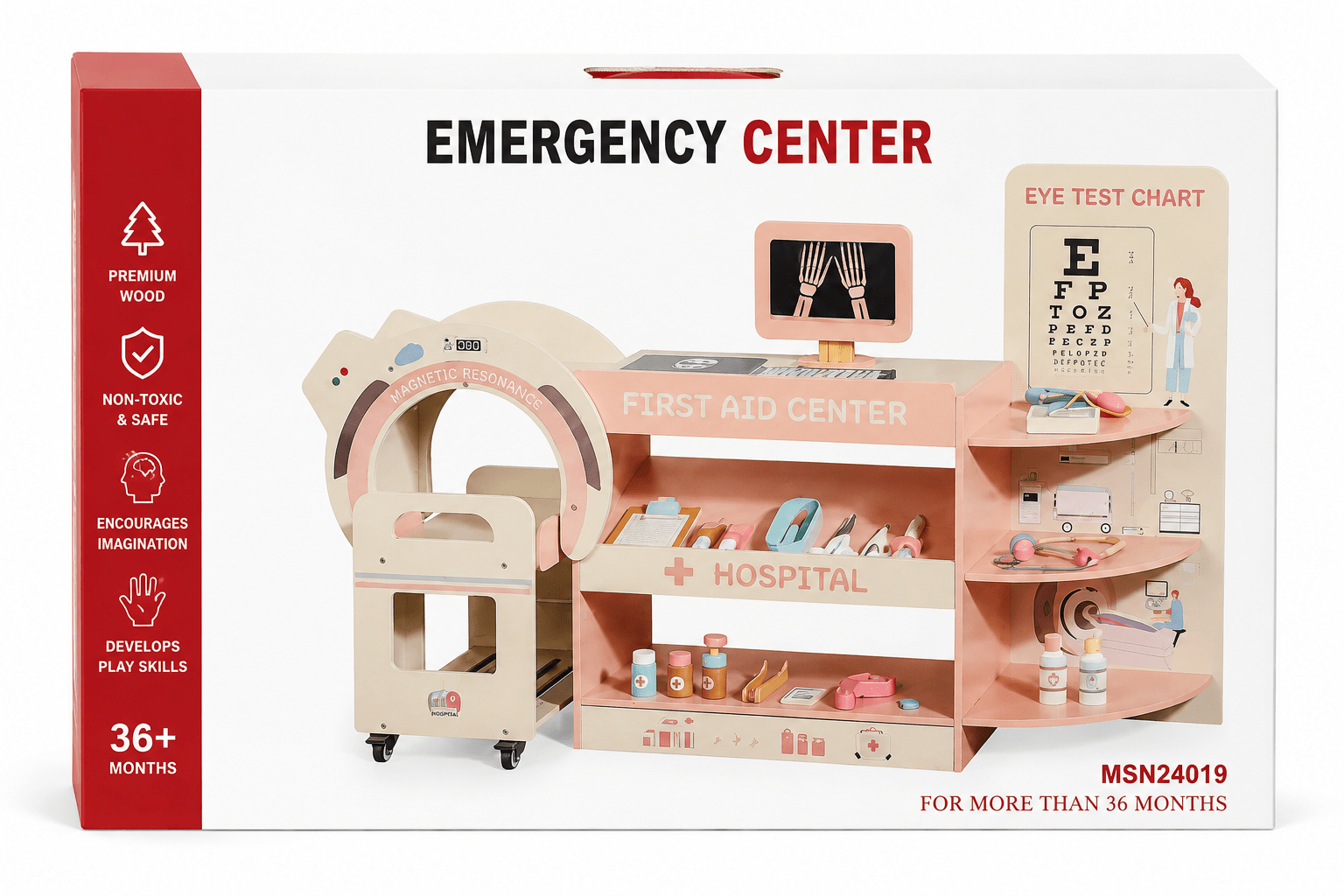 Premium Wooden Medical Pretend Play Set – Kids Clinic, Hospital & Emergency Center Toy - MyLittleTales