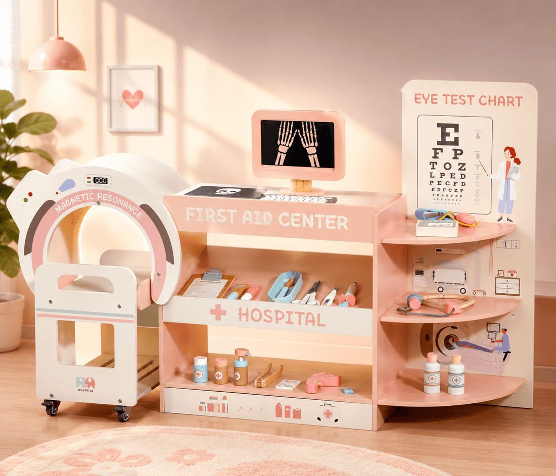 Premium Wooden Medical Pretend Play Set – Kids Clinic, Hospital & Emergency Center Toy - MyLittleTales