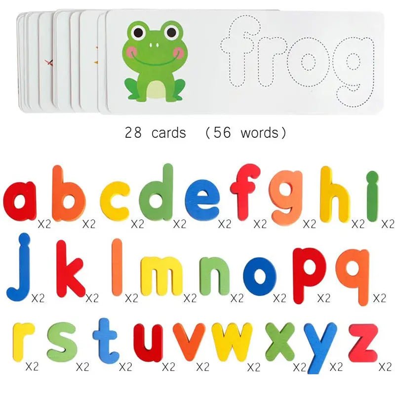 Spelling Game Wooden See and Spell Match Letter Puzzles - MyLittleTales