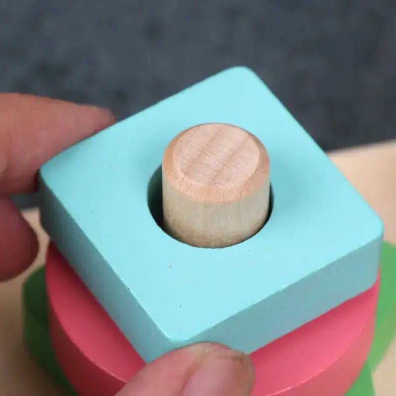 Four Square Column Tower | Baby Wooden Montessori Educational Material Toy Kids Early Learning Board Toy - MyLittleTales