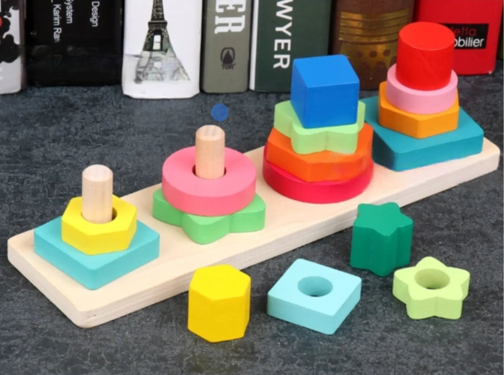 Four Square Column Tower | Baby Wooden Montessori Educational Material Toy Kids Early Learning Board Toy - MyLittleTales