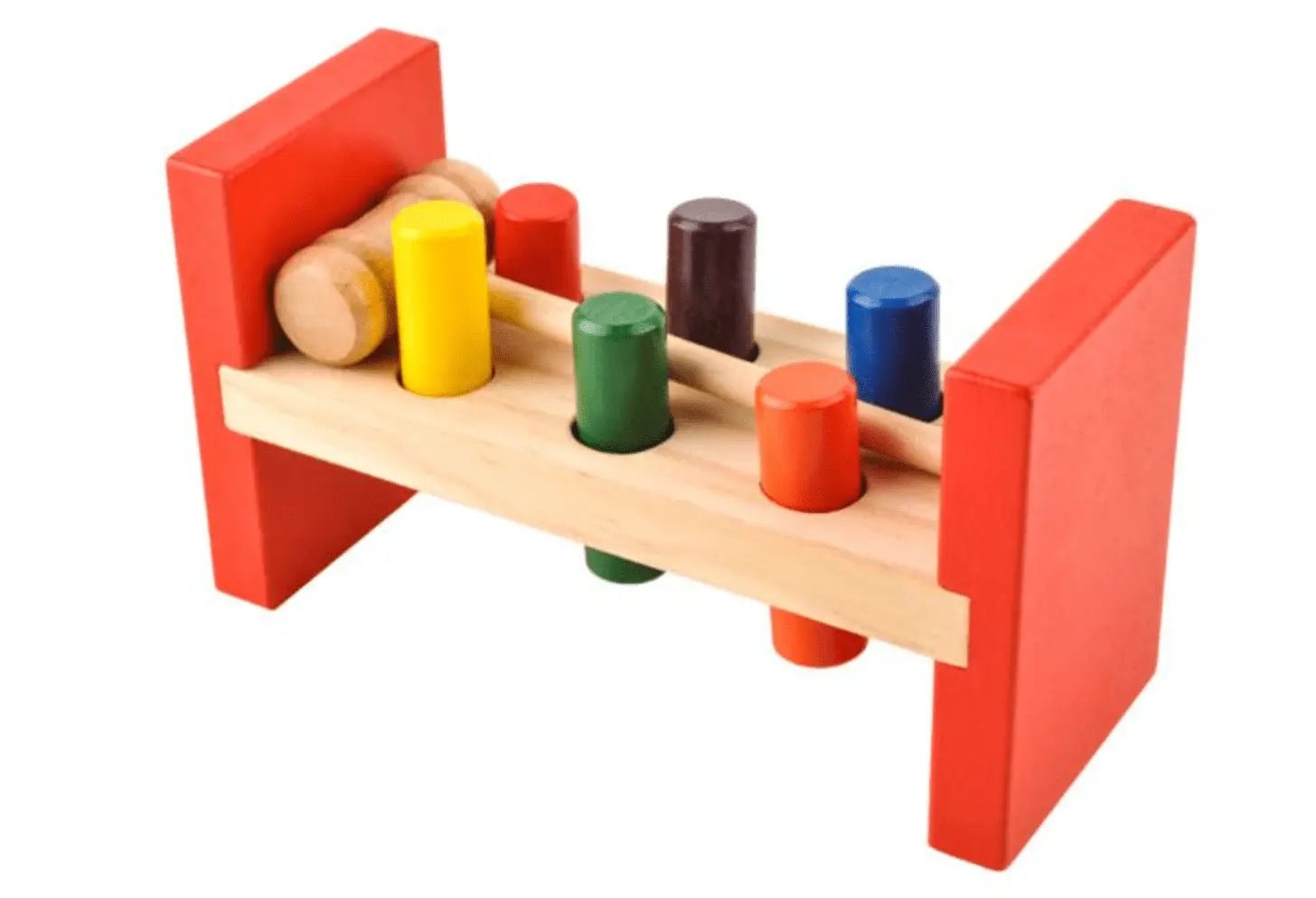 Strike the Wooden Kids Colorful Wooden Blocks Hammer Children Early Learning Educational Toy – 6 peg - MyLittleTales