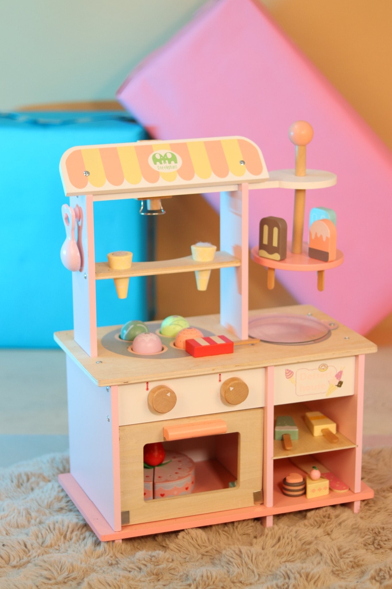 Sweet Shop Wooden dessert shop toys ice cream stall toys pretend kitchen play house - MyLittleTales