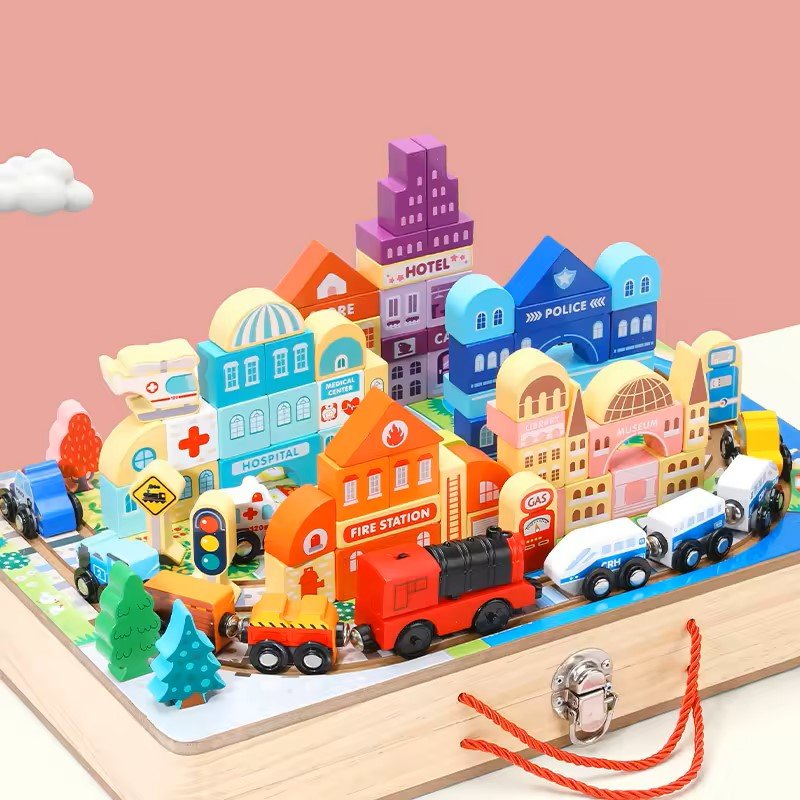 Train Set Building Blocks Box - MyLittleTales