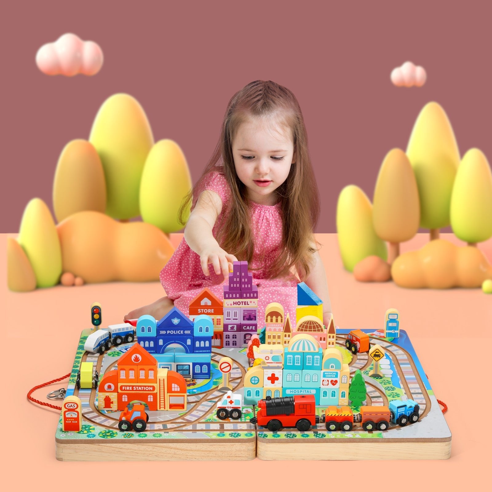 Train Set Building Blocks Box - MyLittleTales