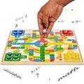 Checker Board & Ludo 2 in 1 Premium Wooden Classic Board Game for Adults and Kids Superb Family Office Game - MyLittleTales