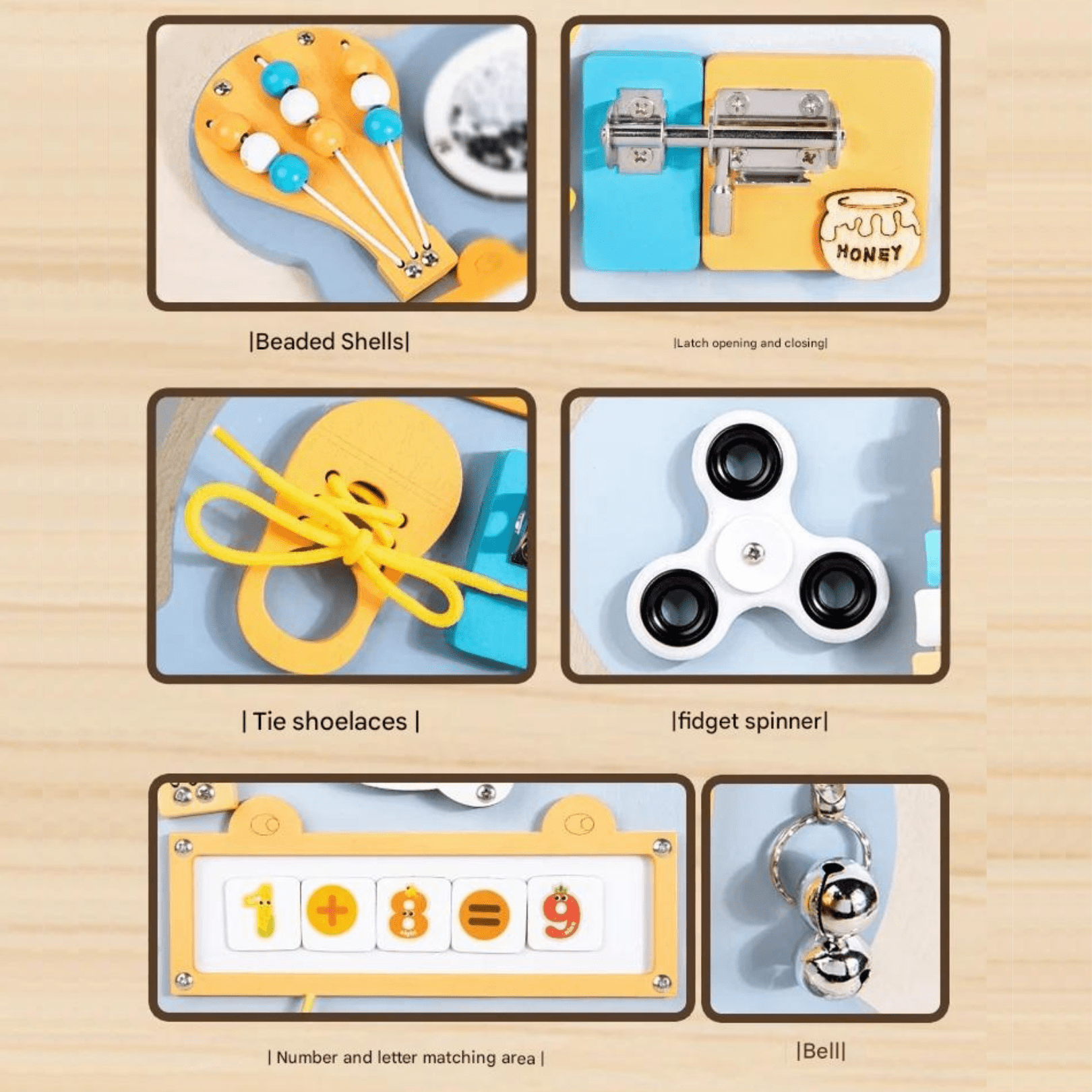 Wooden 10-in-1 Montessori Busy Board – Sensory Fun & Learning for Toddlers. Activity Wooden Busy Board at MyLittleTales!
