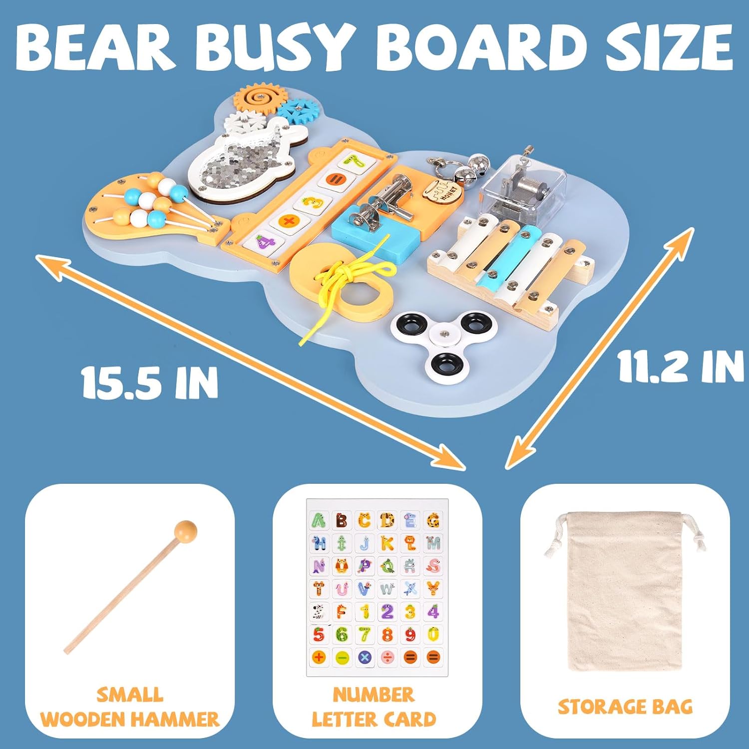 Wooden 10-in-1 Montessori Busy Board – Sensory Fun & Learning for Toddlers. Activity Wooden Busy Board at MyLittleTales!