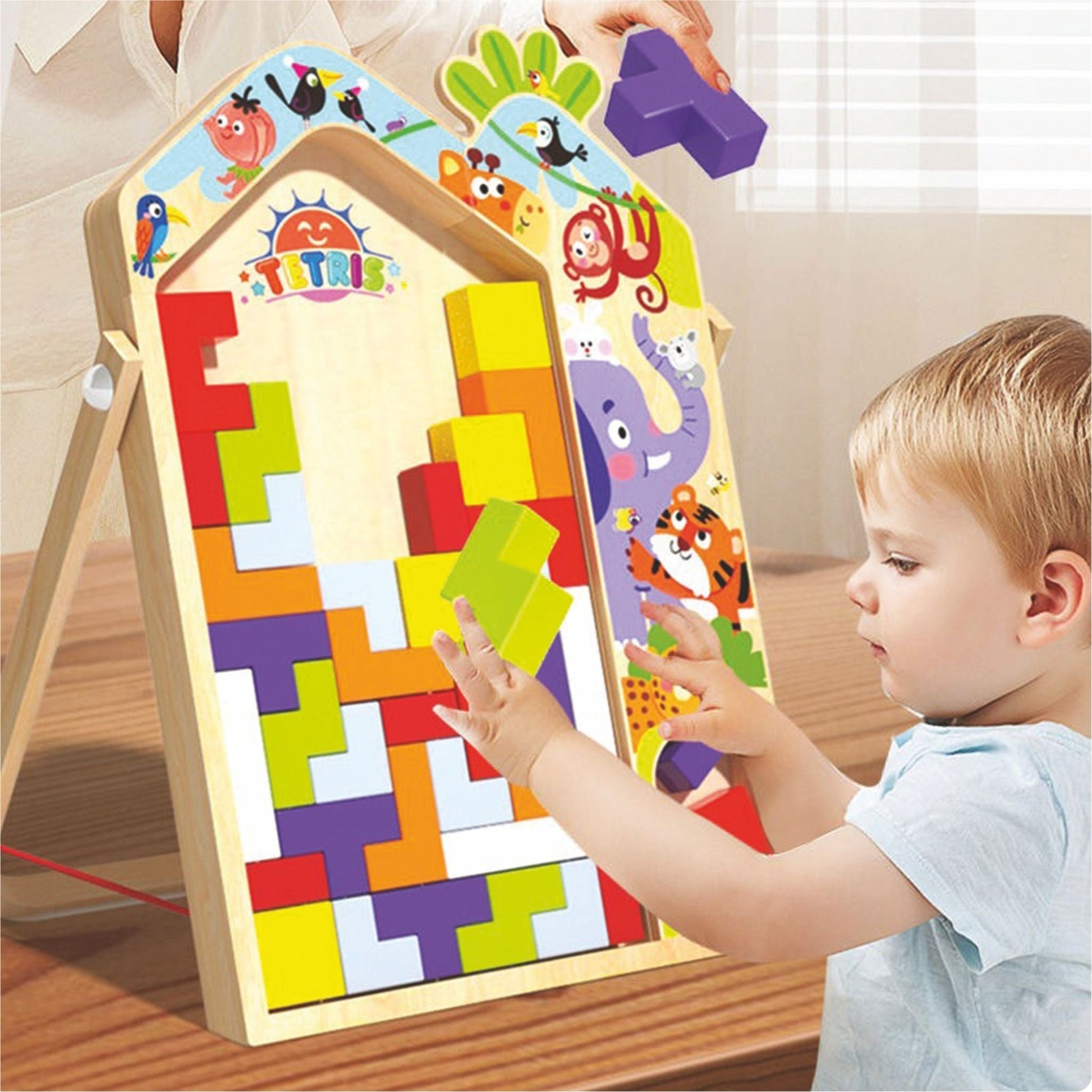 Wooden 3 in 1 Tetris - Parent Child Edition Multifunctional Building Blocks - MyLittleTales