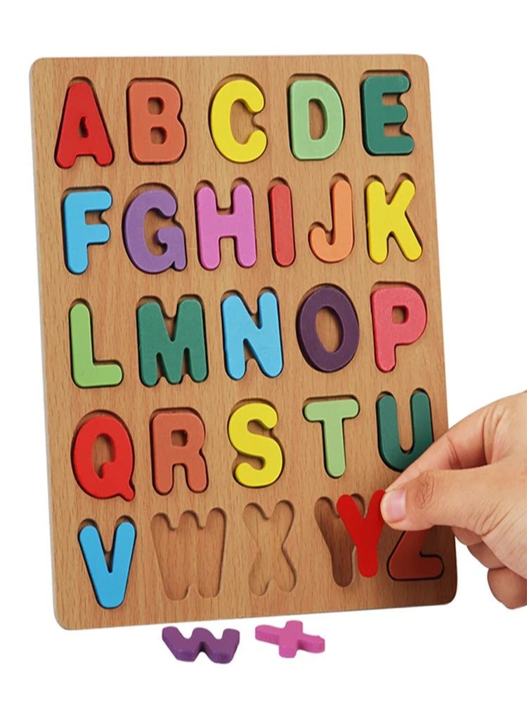 Wooden 3D Alphabets, Numbers, Shapes & Maths Board - 4 in 1 Combo - MyLittleTales