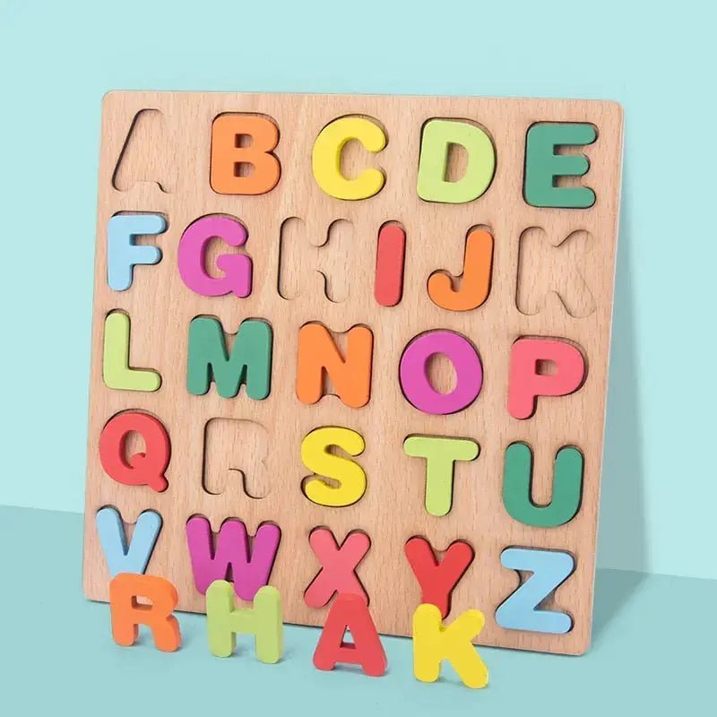 Wooden 3D Capital Alphabets ABCDE Board - MyLittleTales