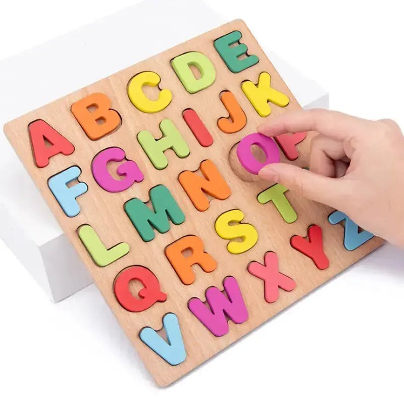 Wooden 3D Capital Alphabets ABCDE Board - MyLittleTales