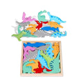 Wooden 3D Cognitive Puzzle Board, Animal, Dinosaur, Fruits & Vegetables Puzzle Sorting & Stacking Toys - MyLittleTales