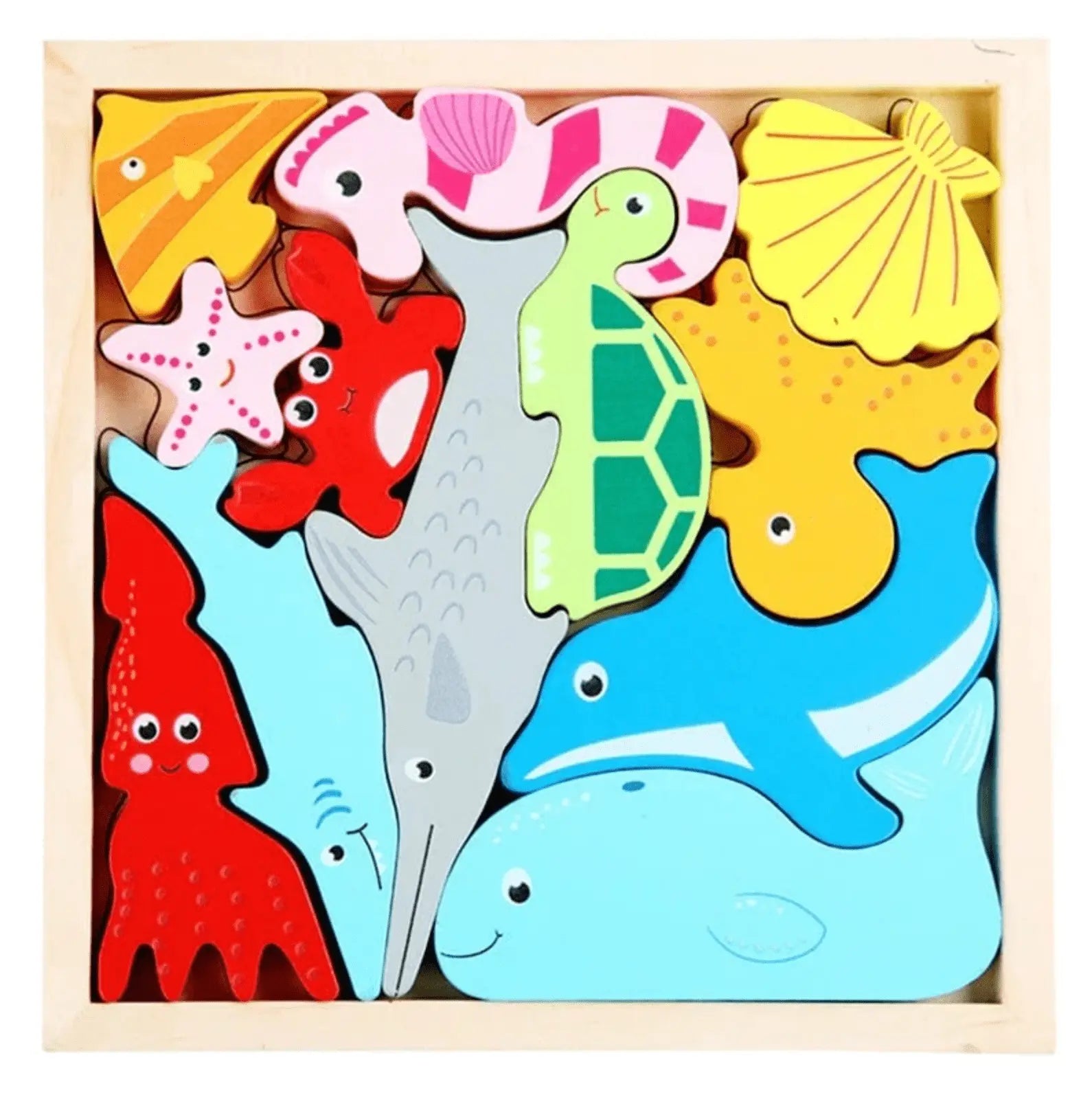 Wooden 3D Cognitive Puzzle Board, Pet Animal, Forest Animal, Dinosaur & Fruits Puzzle Sorting & Stacking Toys - MyLittleTales