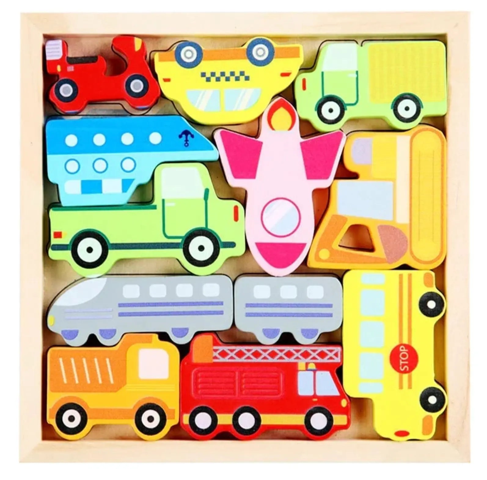 Wooden 3D Cognitive Puzzle Board, Pet Animal, Forest Animal, Dinosaur & Fruits Puzzle Sorting & Stacking Toys - MyLittleTales