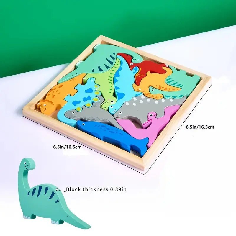 Wooden 3D Cognitive Puzzle Board, Pet Animal, Forest Animal, Dinosaur and Fruits & VegetablesPuzzle Sorting & Stacking Toys - MyLittleTales