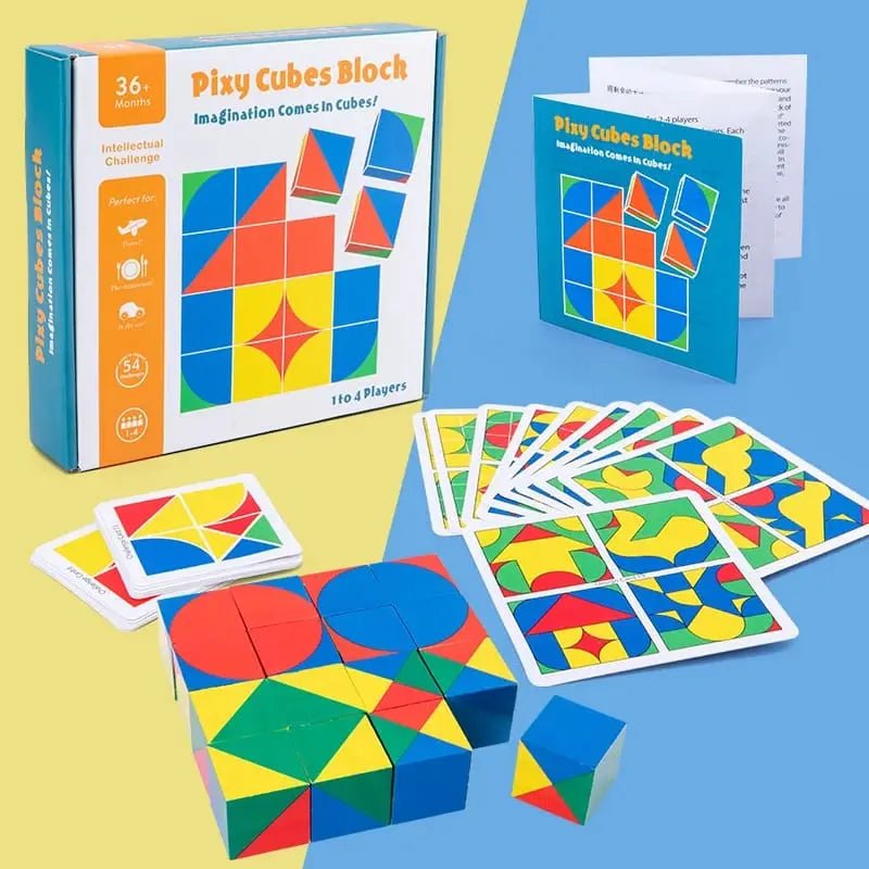 Wooden 3D Puzzle Pixy Cubes Block Game - MyLittleTales