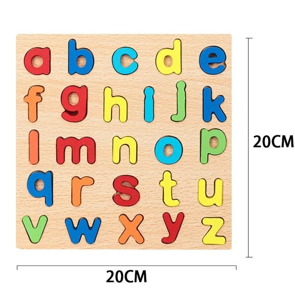 Wooden 3D Small Alphabets abcde Board - MyLittleTales