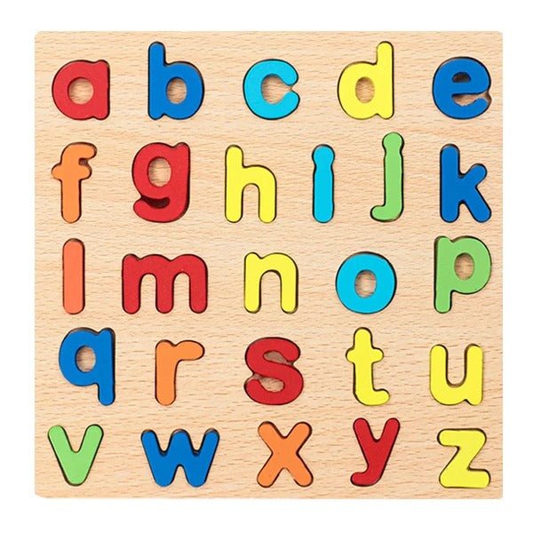 Wooden 3D Small Alphabets abcde Board - MyLittleTales