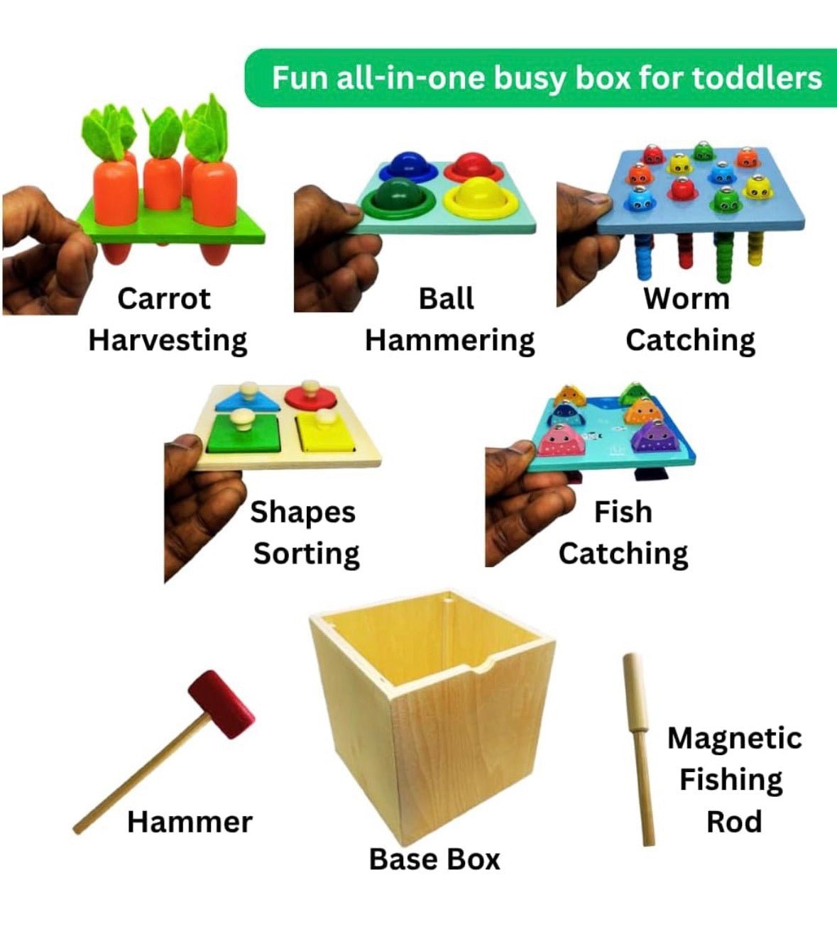 Wooden 5 in 1 Montessori play set - MyLittleTales
