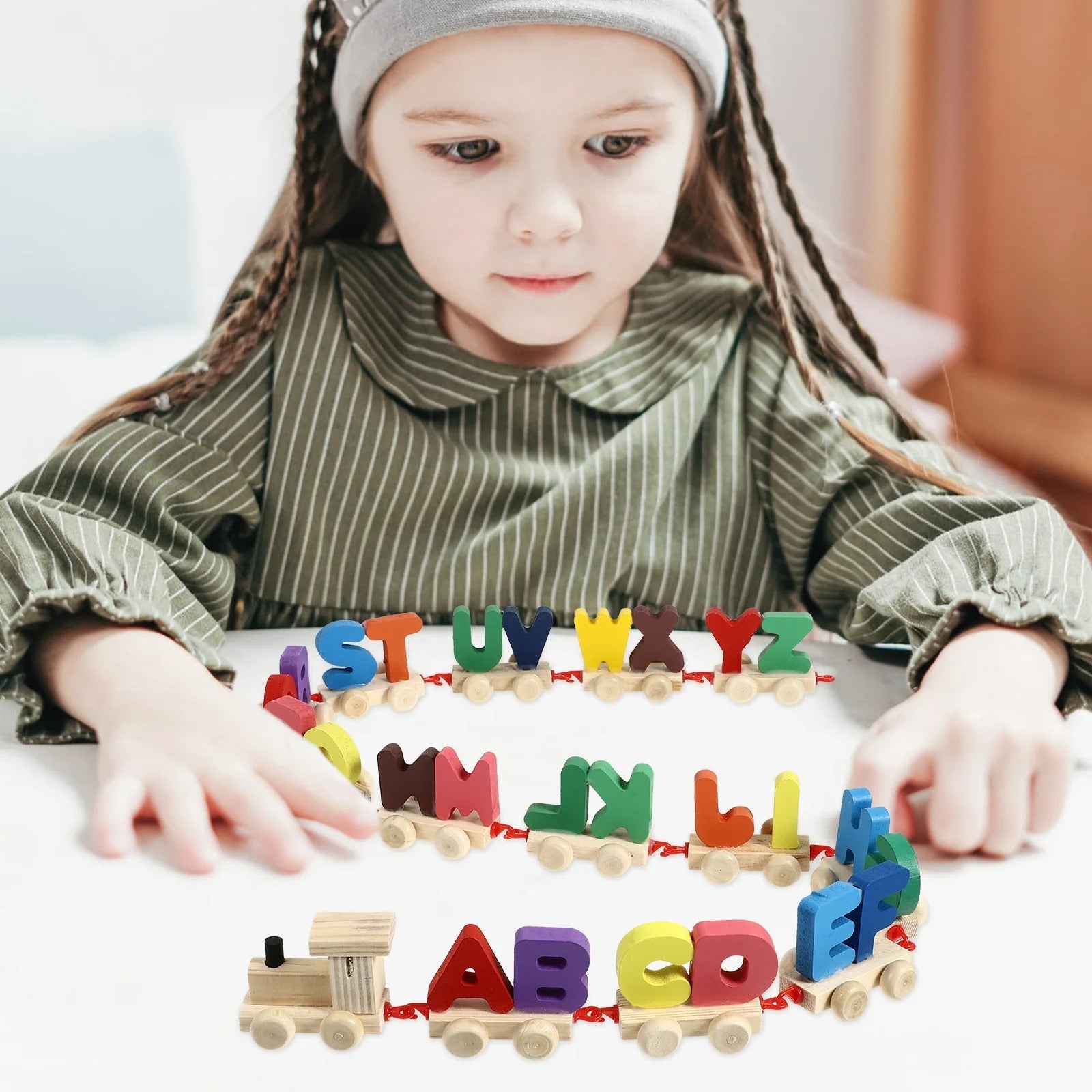 Wooden ABC Train Building Train Set Early Educational Toys - MyLittleTales