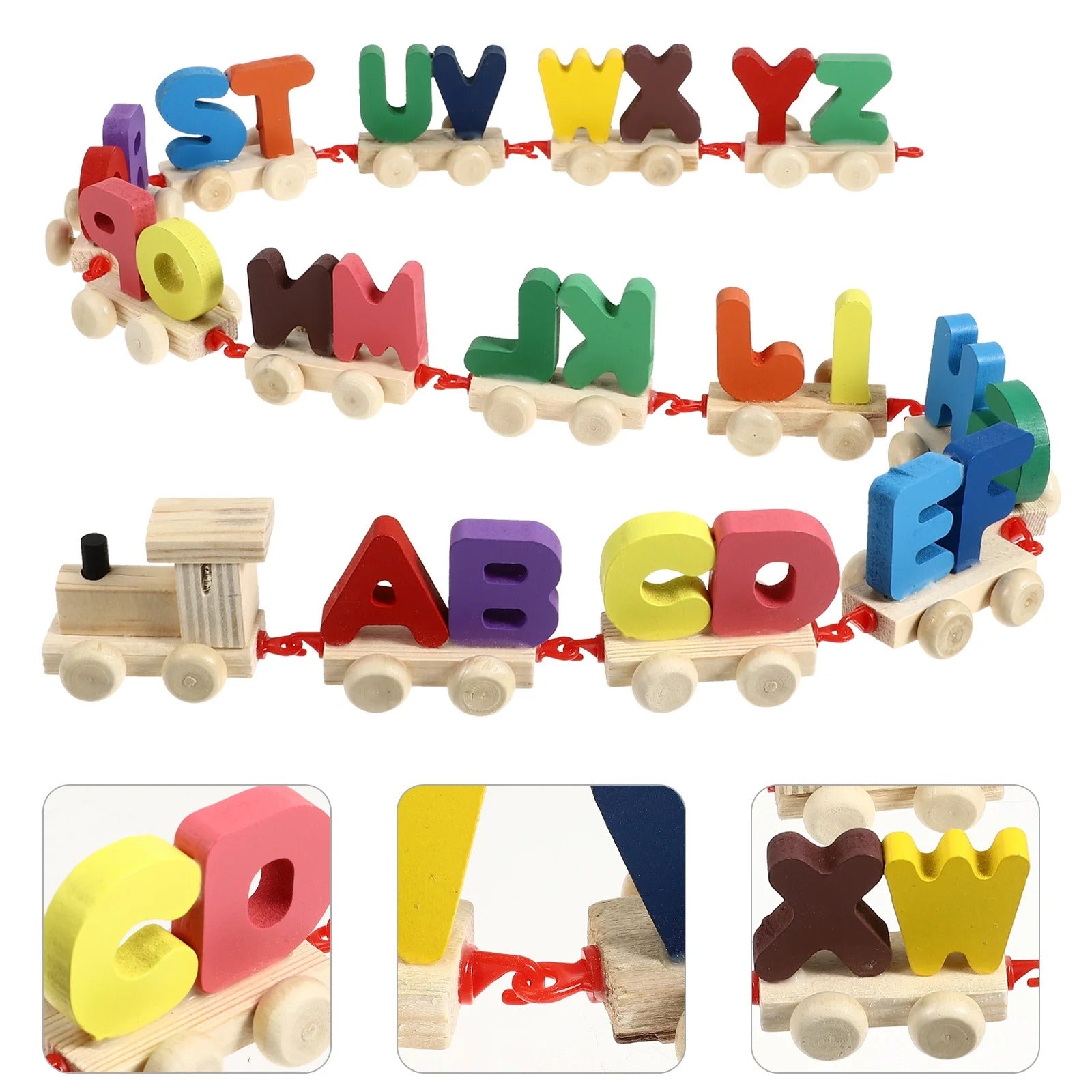 Wooden ABC Train Building Train Set Early Educational Toys - MyLittleTales