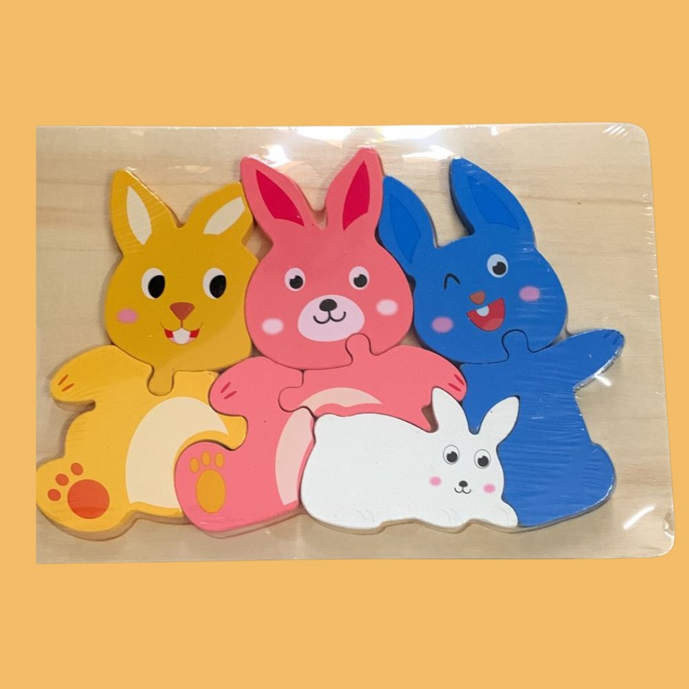 Wooden Animal Family Puzzle Board - MyLittleTales