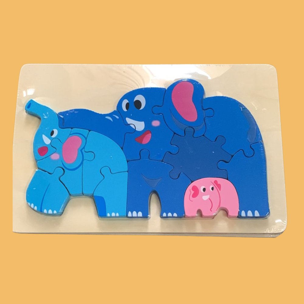 Wooden Animal Family Puzzle Board - MyLittleTales