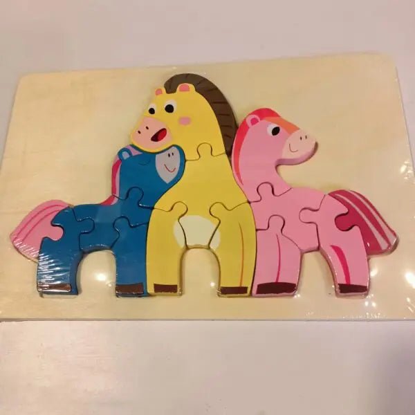 Wooden Animal Family Puzzle Board - MyLittleTales